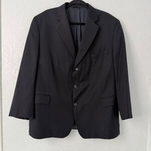 Jack Victor Saks Fifth Avenue Mens Black 3 Button Blazer Sport Coat